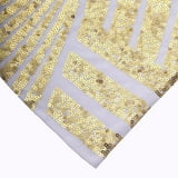 Efavormart 5 Pack Gold Diamond Glitz Sequin White Spandex Chair Sash ...