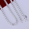 thumbnail image 2 of EOEMY 925Sterling Silver 5mm Round Gird Fashion Chains Necklace 20" 24" For Men Women-24, 2 of 5