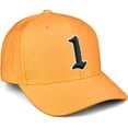 thumbnail image 2 of Daxton Premium Mid Profile Hat Semi Curved Visor Mustard Cap White Black Gothic Embroidered, Number 1, 2 of 4
