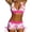 Pink#1, variant on Fmbrln Swimsuits for Women 2 Piece with Boyshorts Fashion Floral Print Bikini Sets Trendy Halter Back Tie Modest Bathing Suits