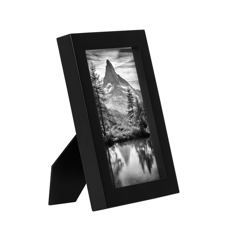 HappyHapi 4x6 Picture Frame, 2 Pack Wooden Black Picture Frames, Tabletop  or Wall Display Decoration Photo Frames for Photos, Paintings, Landscapes
