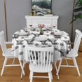 thumbnail image 2 of White Highland Cow Lemon Pattern Round Tablecloth 60"x60",Wrinkle Wipeable Table Cloth for Kitchen Dining Room Picnic Patio Party, 2 of 6
