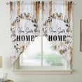 thumbnail image 2 of Home Sweet Swag Valances for Windows 2 Pack, Kitchen Window Curtains 36 Inch Length, Wreath Botanical Farmhouse Plants Gradient Brown Privacy Swag Curtains for Living Room/Bathroom 36"x36", 2 of 8