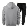 thumbnail image 3 of CCRFTGI Men's Sweatsuits 2 Piece Set Vintage Fashion Sweatshirts and Sweatpants Set Fall Winter Sports Hoodie and Sweatpants Set for Men with Pockets Light Gray M, 3 of 4