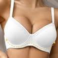 thumbnail image 2 of YUGYXL Women's Lace Trim Push Up Underwire Bra Comfortable High Support Padded Everyday Bras White, 2 of 8