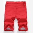 thumbnail image 3 of XFLWAM Men's Distressed Jean Shorts Casual Ripped Stretchy Summer Denim Short Pants with Pockets Red XXL, 3 of 8