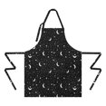 thumbnail image 2 of Black Star Moon Pattern Apron-Garden Aprons for Women with Pockets-Cotton Linen Waterproof Kitchen Cooking Gardening Aprons Adjustable for Kitchen,Cooking,BBQ and Salon 33x27 Inch, 2 of 7