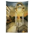 thumbnail image 3 of Ambesonne Fantasy Tablecloth Rectangular Table Cover, Surreal Bridge Gateway, 60"x90", White Pale Yellow Green, 3 of 4