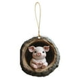 thumbnail image 5 of 5PCS Forest Animal Acorn Ornaments – Panda, Pig, Pangolin & Turtle Christmas Tree Decorations, Cozy Woodland Pine Cone Ornaments, Rustic Nature-Themed Home Decor, 4in Acrylic Hanging Figurines, 5 of 6