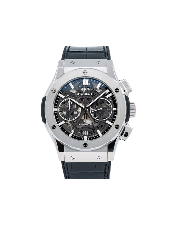 Pre-Owned Hublot Classic Fusion Aerofusion 525.NX.0170.LR.12 45MM Black Dial With Leather Bracelet