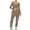 Beige, variant on DailyTrove Women's Long Sleeve Square Neck Tracksuit - Solid Color, Slim Fit, Spring & Outdoor Activity Wear,Khaki