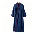 thumbnail image 1 of Mens Summer Robe Cotton Lightweight Bathrobe, Long Kimono Robe, Breathable Soft Bath Robe For Summer, Lounge & Shower Loose Fit Pajama, 1 of 7