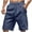 Navy, variant on Jalioing Mens Linen Beach Shorts Casual Loose Breathable Drawstring Waist Shorts Knee Length Basic Lounge Shorts