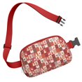 thumbnail image 3 of Red Christmas Patchwork Pattern Cute Fanny Packs for Women,Travel Waterproof Crossbody Fanny Bags Waist Purse for Women Anti Theft Adjustable Strap for Running Travel Cycling, 3 of 6