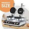 thumbnail image 5 of Zimtown Commercial Waffle Maker Double Heads 110V 2400W Non-stick Round Stainless Steel Waffle Iron Machine for Restaurant Bakeries Snack Bar, 5 of 9