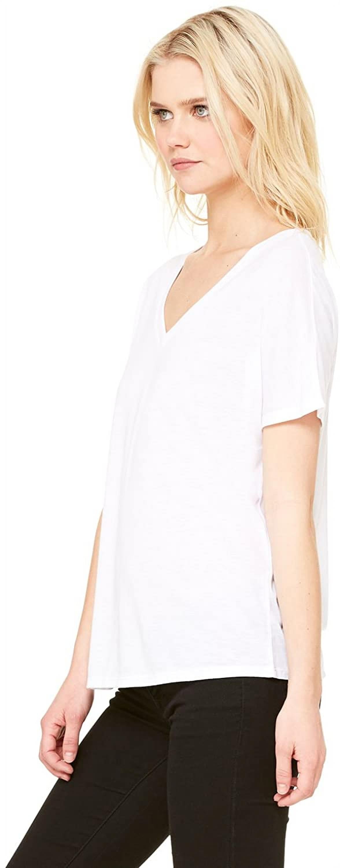 Women's Flowy Simple V-Neck T-Shirt