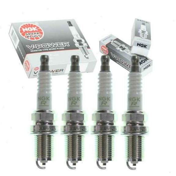 4 pc NGK V-Power Spark Plugs compatible with Toyota Matrix 1.8L 2.4L L4 2003-2012