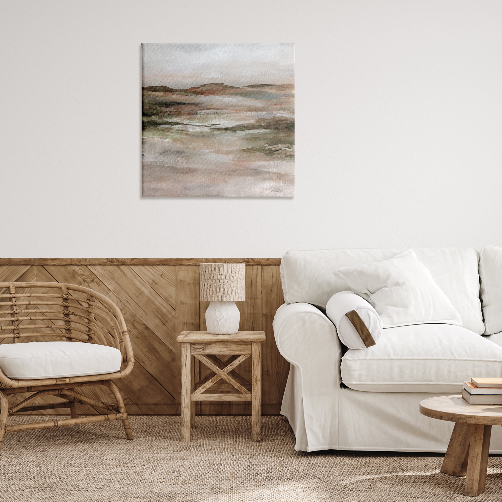 Stupell Industries Rugged Dunes Landscape Abstract Painting Wrapped Canvas Art Print Wall Art, 30 x 30