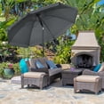 thumbnail image 2 of Outsunny 6ft Outdoor Beach Umbrella w/ Tiltable UV50+ Canopy, Dark Grey, 2 of 10