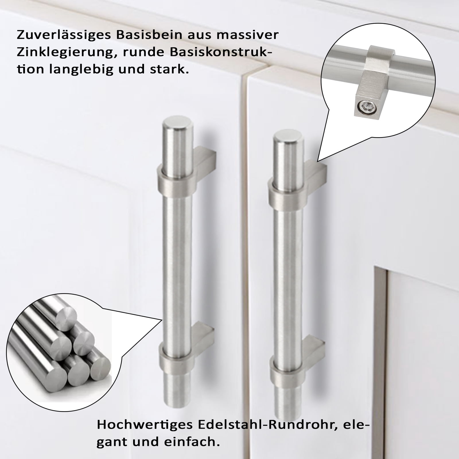 Goldenwarm 10 Pack Cabinet Handles Brushed Nickel Drawer Handles Cabinet Pulls for Bedroom Kitchen Door Dresser Bathroom Wardrobe Hardware,4inch Hole Centers