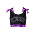 thumbnail image 3 of Haitryli Kids Girls Metallic Sports Tank Tops Sleeveless Rhinestone Dance Crop Top Jazz Hip Hop Ballet Vest Purple 6, 3 of 5