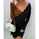 thumbnail image 4 of Vestido de punto con manga de muñeca,Vestido de punto Vestido de punto ondulado con cuello en V Valor inmejorable, 4 of 7