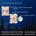 thumbnail image 2 of Gem Stone King 6.40 Ct Octagon 10x8mm Peach Simulated Morganite 14K White Gold Stud Earrings for Women Men, 2 of 5
