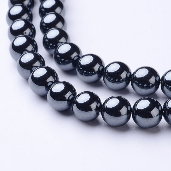 8MM Black AAA Grade Round Non-Magnetic Hematite Beads Strands Size: 8mm in diameter hole: 1mm 53pcs/strand