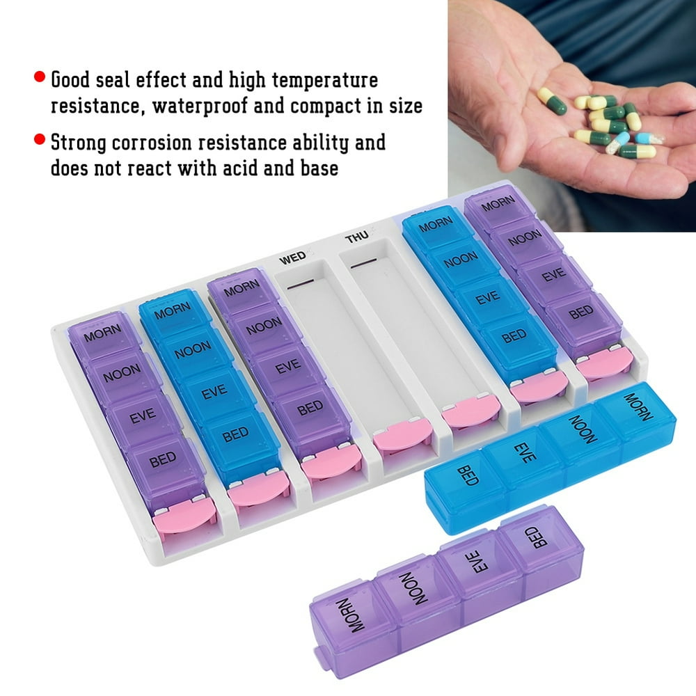 Zerodis 7 Days 4 Times a Day 28 Compartments Pill Box Medicine