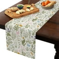thumbnail image 2 of Table Runner Dresser Scarves 120 Inch Long, Herb Plants Botanical Leaves with Flower Linen Dining Table Runners Foliage Floral and Butterfly Tabletop Scarf for Wedding Holiday Party Kitchen, 2 of 9