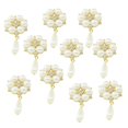 thumbnail image 1 of 10 Piezas de Botones de Cristal de de Imitación de Metal con Parte Trasera Plana con Colgante de Gotas de Perlas para álbumes de Recortes, B oro Macarena Botones de diamantes de imitación, 1 of 8