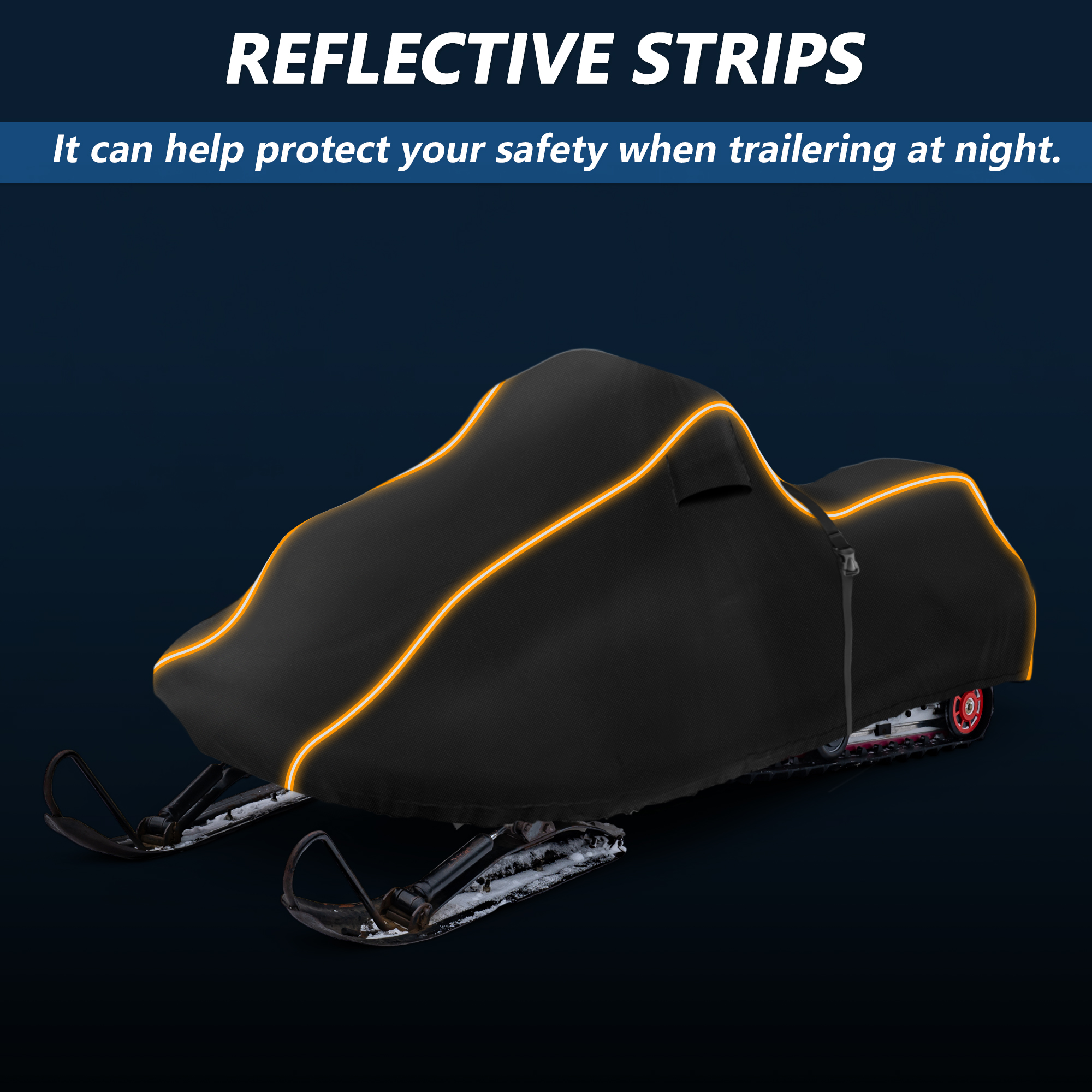 Unique Bargains Snowmobile Cover Waterproof Sled Ski Cover 420D Oxford Fabric 130"