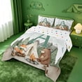 thumbnail image 2 of meiyoeat Boys Camper Full Size Comforter Sets For Boys,Green A Alphabet Bedding Comforter Set,Polkadot Reversible,3 Pieces,1 Comforter and 2 Pillowcases, 2 of 7