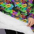 thumbnail image 3 of Oversized Wearable Blanket Hoodie,Colorful Controllers Games Icons Green Pattern Sherpa Blanket Hoodie with Super Pockets,Super Warm Fuzzy Pullover for Women & Men, 3 of 6