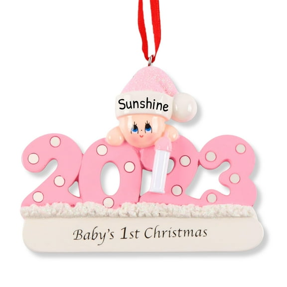 Ornaments by Elves Personalized Baby's First Christmas 2024 Ornament Christmas Tree Ornament .25lbs
