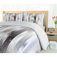 thumbnail image 5 of Ambesonne Stripes Duvet Cover Sets, Color Bands, 2-Queen, Grey Black Pale Blue, 5 of 7