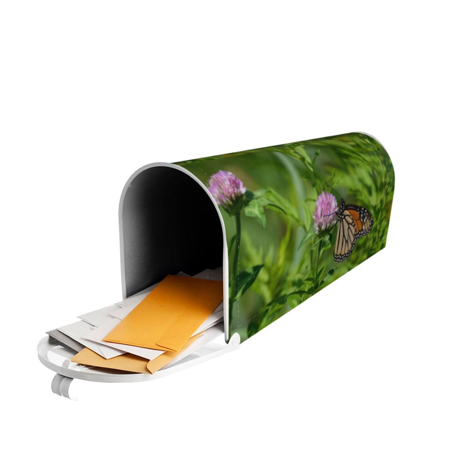 Xecao Butterflies and Floral for Mailbox Cover with Magnetic Strips, Waterproof and Sunscreen, Adds a Decorative Touch to Your Garden Yard-21x18 in
