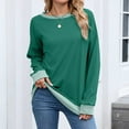 thumbnail image 4 of Odbmxy Long Sleeve Plus Size Shirts for Women Fall Plus Size Tops for Women Loose Sports Ribbed Leisure Solid Workout Tops,Green L, 4 of 8