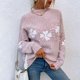thumbnail image 1 of Suéter navideño de otoño e invierno para mujer, suéter de copo de nieve de cuello medio alto informal europeo y americano para mujer, 1 of 5