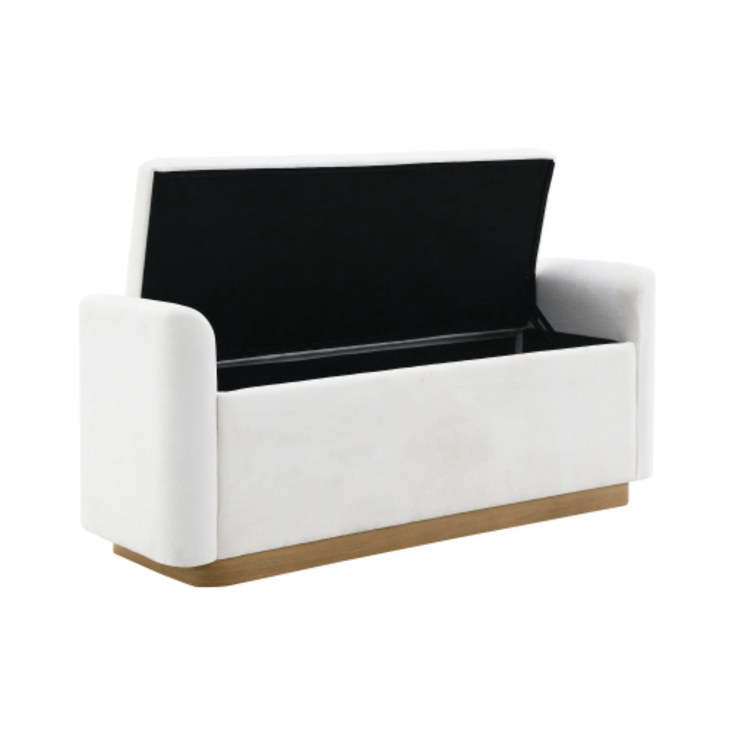 49" Storage Ottoman Bench with Safety Hinge, Upholstered Entryway Bench with Gold Metal Base, Bedroom Bench, Living Room Seating, Beige