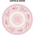 thumbnail image 4 of Pink Vintage Floral Roses Round Tablecloth 60 Inch, Waterproof Stain Resistance Round Table Cloth Decorative Tablecloth Picnic Party Indoor Outdoor, 4 of 6