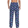 thumbnail image 6 of Cauagu Skull flower tie dye Mens Pajama Pants Sleep & Lounge Pants,PJ Bottoms with Pockets-Small, 6 of 7