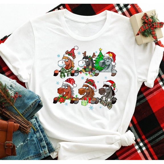 Horse Lover Animal Winter Holiday Shirt Sweatshirt, Winter Holiday Farm Animals Shirt, Horse Winter Holiday Sweater ,Xmas Horse Lover Tshirt All Size S-5XL