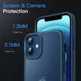 thumbnail image 3 of JETech Matte Case for iPhone 12 Mini 5.4-Inch, Shockproof Military Grade Drop Protection, Frosted Translucent Back Phone Cover, Anti-Fingerprint (Blue), 3 of 6