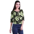 thumbnail image 2 of Moomaya Printed Keyhole Neck Ring Top Casual 3/4th Sleeve Tees Tank Tunic Top, 2 of 5