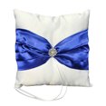 thumbnail image 1 of Coussin de Mariage en Satin avec Anneau et Strass 10*10cm, 1 of 8