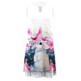 thumbnail image 5 of IROINNID Sundress For Women Sleeveless Round Neckline Boho Floral Dress Summer Tshirt Beach Mini Dresses Strapless Print Dress, 5 of 5