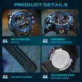thumbnail image 2 of Men’s Digital Analog Watches Military Outdoor Multifunctional Sport Wristwatch with TPU Watch Strap Waterproof Wristwatch Gift for Man, 2 of 9