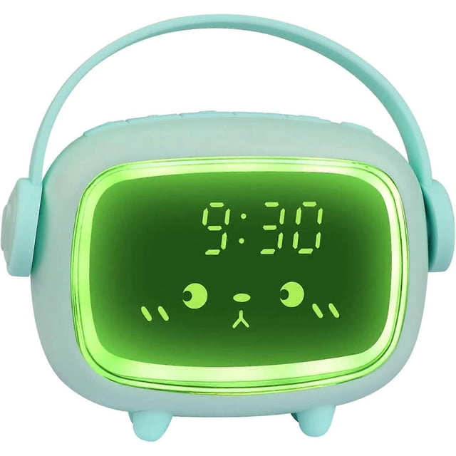 Digital Alarm Clock Kids Girls Boys,Cute Alarm Clock 2 Alarms 6 Adjustable Music Volume 3 Screen Brightness Timer Nightlight Countdown Snooze Voice Co