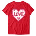 thumbnail image 4 of VKOYWKM Valentine's Day Tops for Women Romantic Love Heart Graphic Tees Short Sleeve Crew Neck Loose Fit Holiday T-Shirts Valentines Day Gifts Tops, 4 of 4